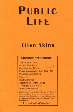 Item #87] Public Life. Ellen Akins