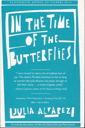 Item #148] In the Time of the Butterflies. Julia Alvarez