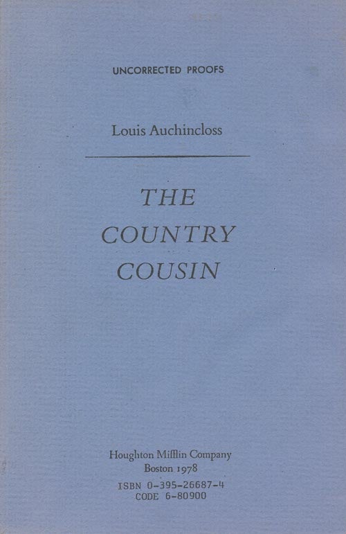 [Item #330] The Country Cousin. Louis Auchincloss.