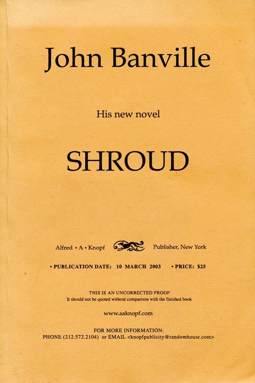 [Item #455] Shroud. John Banville.