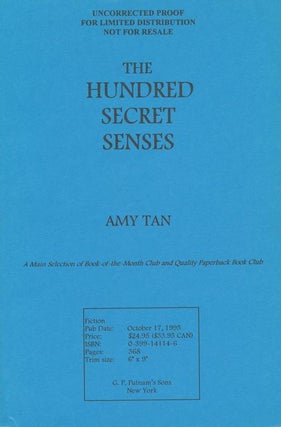 Item #2440] The Hundred Secret Senses. Amy Tan