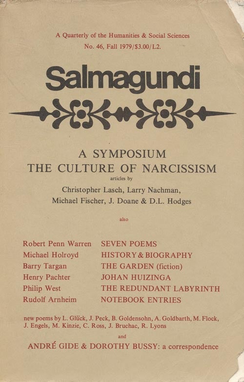 [Item #3320] Salmagundi, No.46 Fall 1979 A Quarterly of the Humanities & Social Sciences. Robert Penn Warren.
