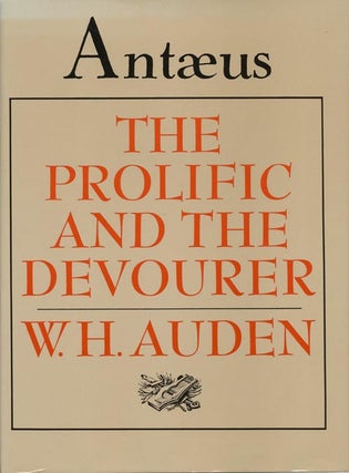 Item #42893] The Prolific and the Devourer. W. H. Auden