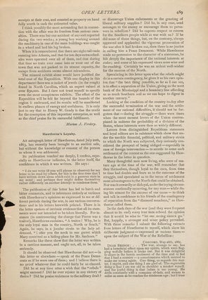 Item #45795] Hawthorne's Loyalty in Century Magazine January 1888. Nathaniel Hawthorne, Horatio...