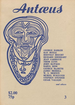 Item #46045] Antaeus No.3, Autumn, 1971. Daniel Halpern