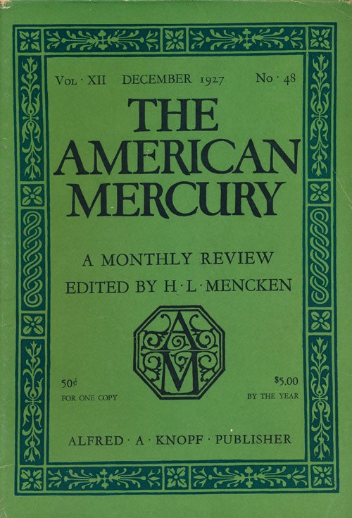 [Item #46788] The Jury The American Mercury December, 1927. Sherwood Anderson, J. Frank Dobie.