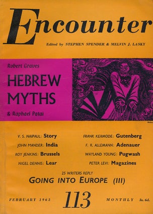 Item #46873] Hebrew Myths in Encounter Magazine February 1963. Robert Graves