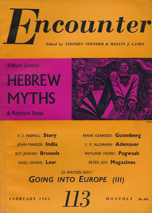 [Item #46873] Hebrew Myths in Encounter Magazine February 1963. Robert Graves.