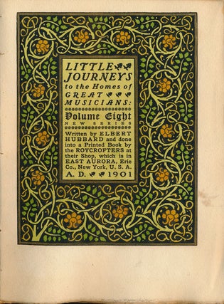 Little Journeys to the Homes of Great Musicians Volume 8