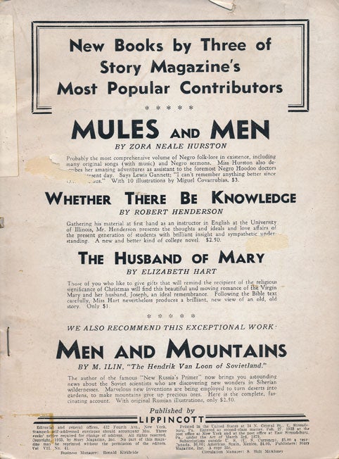 [Item #47368] Story Volume 7. Number 41. December 1935. Whit Burnett, Martha Foley, Bernadine Kielty.