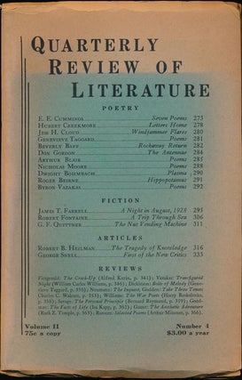 Item #52218] Quarterly Review of Literature Volume II, Number 4. James T. Farrell, E. E....