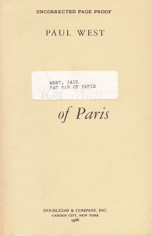 [Item #53176] Rat Man of Paris. Paul West.