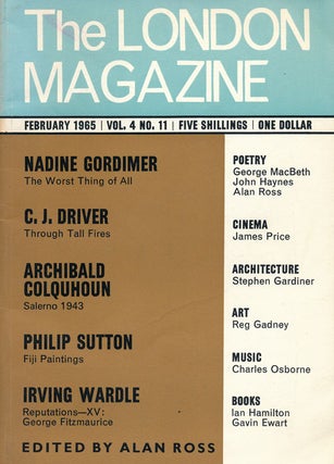 Item #53649] The London Magazine February 1965, Volume 4, Number 11. Nadine Gordimer, C. J....