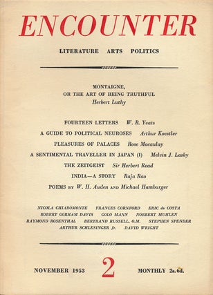 Item #55880] Encounter: Volume 1, Number 2, November 1953. W. H. Auden, Herbert Luthy, W. B....