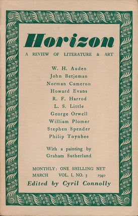 Item #57368] Horizon: a Review of Literature and Art Vol 1 No 3 March, 1940. Cyril Connolly,...