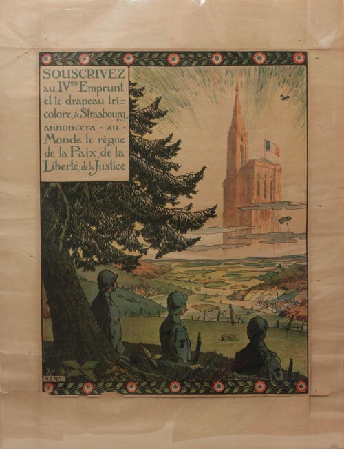 [Item #59552] Souscrivez Au Iveme Emprunt WWI Poster. Hansi, Jean-Jacques Waltz.