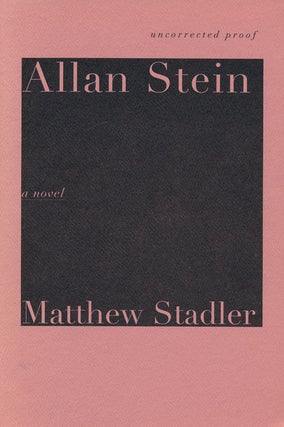 Item #60157] Allan Stein A Novel. Matthew Stadler