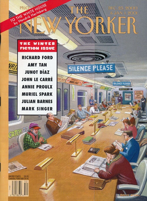 [Item #60508] The New Yorker: December 25, 2000 and January 1, 2001 The Winter Fiction Issue. Julian Barnes, Richard Ford, Amy Tan, Junot Diaz, Muriel Spark, Etc.