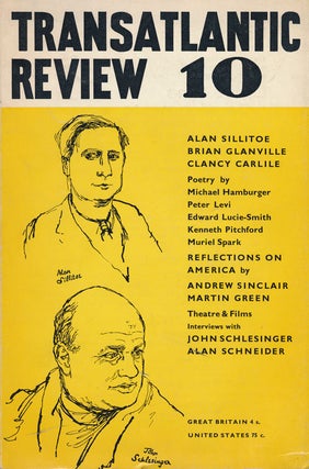 Item #61057] Transatlantic Review 10 Number 10, Summer 1962. Alan Sillitoe, Muriel Spark, Brian...