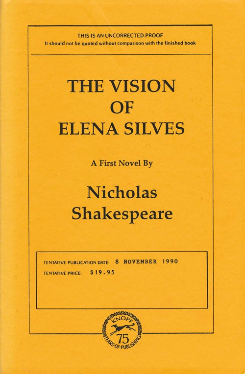 [Item #61500] The Vision of Elena Silves. Nicholas Shakespeare.
