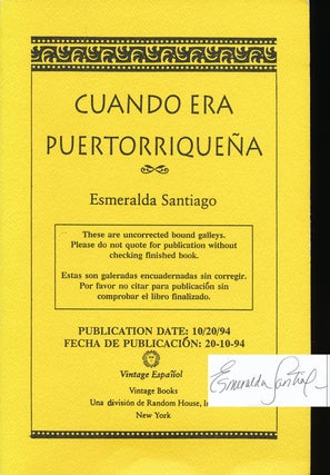 Item #62730] Cuando Era Puertorriquena. Esmeralda Santiago