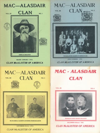 Item #63121] Mac-Alasdair Clan, Quarterly Journal of the Clan Mcalister of America (Complete Set...