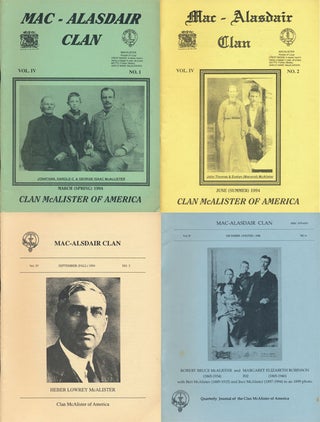 Item #63122] Mac-Alasdair Clan, Quarterly Journal of the Clan Mcalister of America (Complete Set...