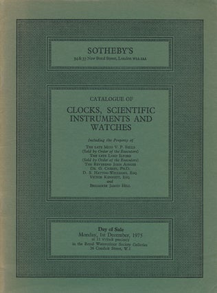 Item #63704] Catalogue of Clocks, Scientific Instruments and Watches. Sotheby's