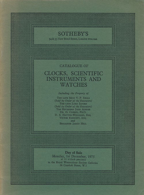 [Item #63704] Catalogue of Clocks, Scientific Instruments and Watches. Sotheby's.