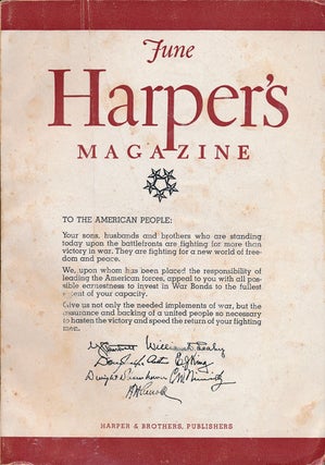 Item #64175] Harper's Magazine No. 1141, June 1945. Jean Stafford, Caroline Gordon
