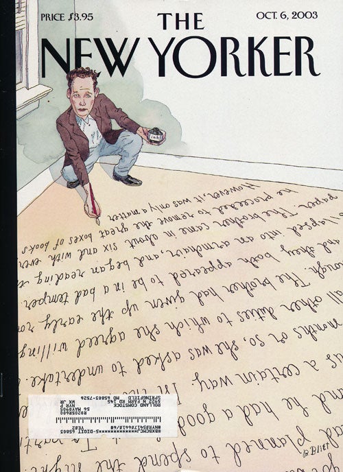 [Item #66403] The New Yorker October 6, 2003. Gabriel Garcia Marquez, Tim Parks, Jonathan Franzen.