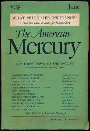 Item #66511] The American Mercury, June 1935 Volume XXXV, Number 138. Madox Ford Ford, James T....