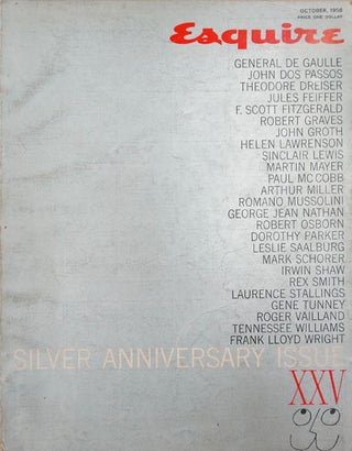Item #66590] Esquire October 1958 Silver Anniversary Issue XXV. F. Scott Fitzgerald, John Dos...