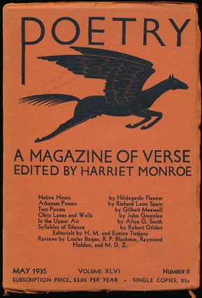 Item #66720] Poetry, May 1935 Vol. XLVI, No. 11. Hildegarde Flanner