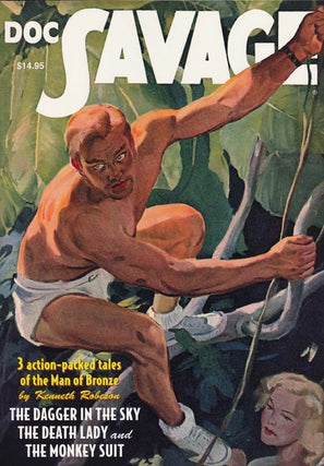 Item #66795] Doc Savage #57: The Dagger in the Sky, The Death Lady and The Monkey Suit. Lester...
