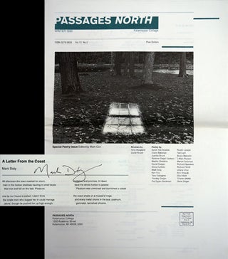 Item #66917] Passages North, Winter 1992. Mark Doty, Tess Gallagher