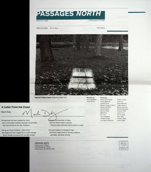 [Item #66917] Passages North, Winter 1992. Mark Doty, Tess Gallagher.