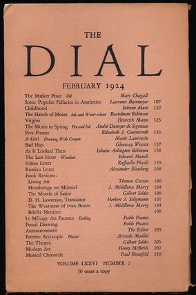 Item #67219] The Dial, February 1924 Volume LXXVI, Number 3. Edwin Muir, Heinrich Mann, Glenway...