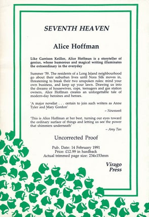 Item #67458] Seventh Heaven. Alice Hoffman