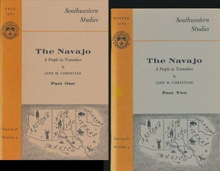 Item #70395] The Navajo: A People in Transition Parts One and Two. Jane M. Christian
