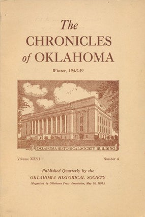 Item #70812] The Chronicles of Oklahoma Winter 1948-49. Charles Evans
