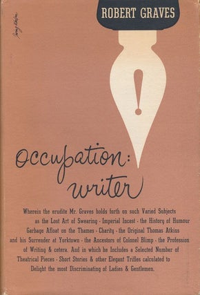 Item #71765] Occupation: Writer. Robert Graves