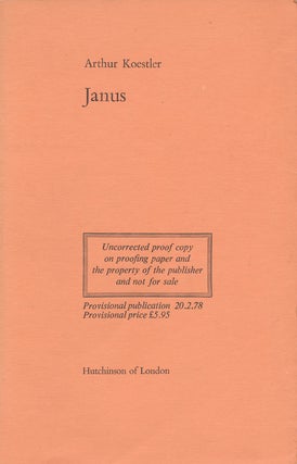 Item #72662] Janus. Arthur Koestler