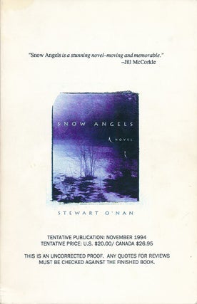 Item #73626] Snow Angels A Novel. Stewart O'Nan
