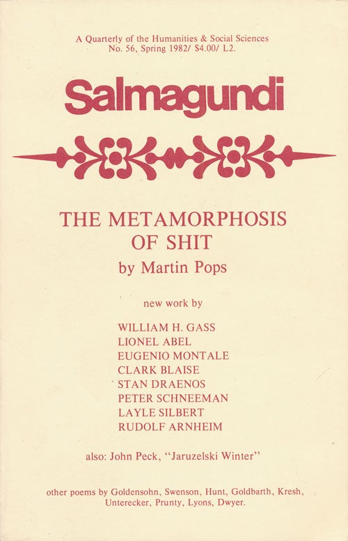 [Item #73869] Salmagundi: No. 56, Spring 1982 A Quarterly of the Humanities and Social Sciences. Martin Pops, William Gass, Lionel Abel, Rudolf Arnheim, Etc.