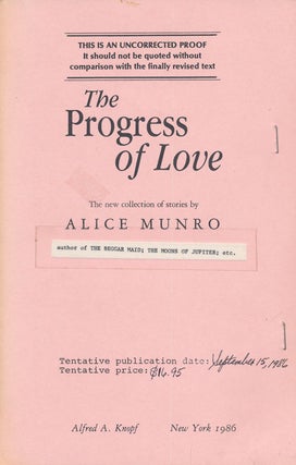 Item #74539] The Progress of Love Stories. Alice Munro