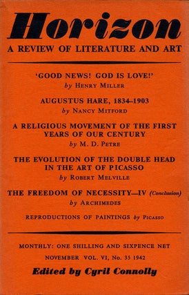 Item #75265] Good News! God is Love! Appearing in Horizon November, 1942 Horizon; a Review of...