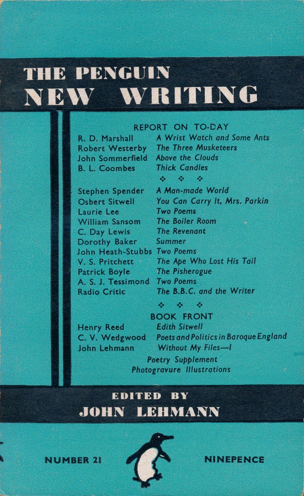 [Item #75777] The Penguin New Writing Number 21. V. S. Pritchett, R. D. Marshall, Patrick Boyle, Dorothy Baker, Etc.