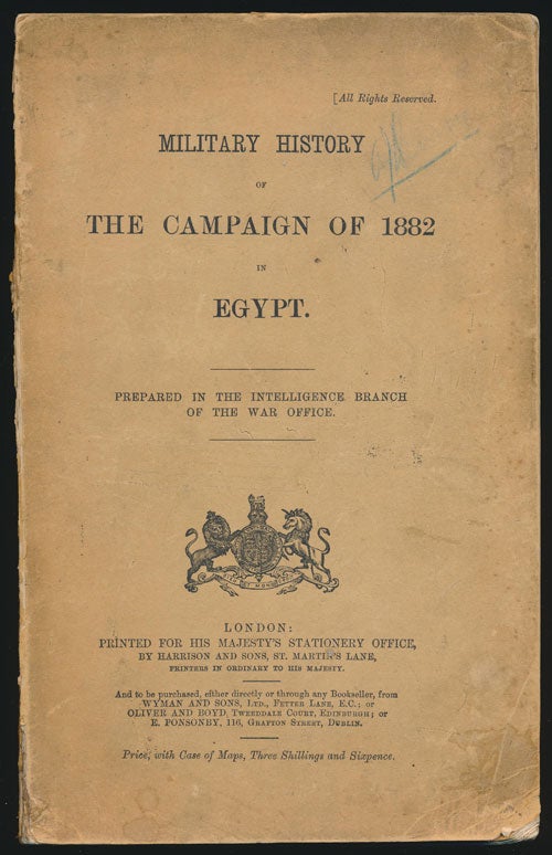 [Item #77969] Military History of the Campaign of 1882 in Egypt. Colonel J. Maurice.