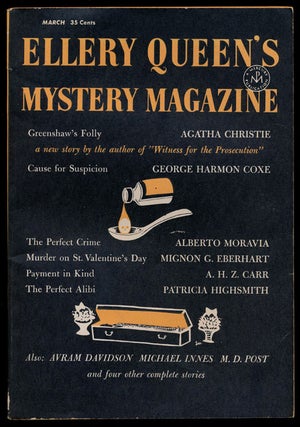 Item #78146] Ellery Queen's Mystery Magazine Volume 29, March 1957, Number 3. Agatha Christie,...